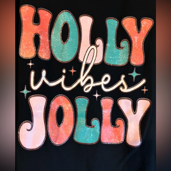 Short sleeve Christmas Tshirt Holly Jolly 3X - Picture 2 of 4